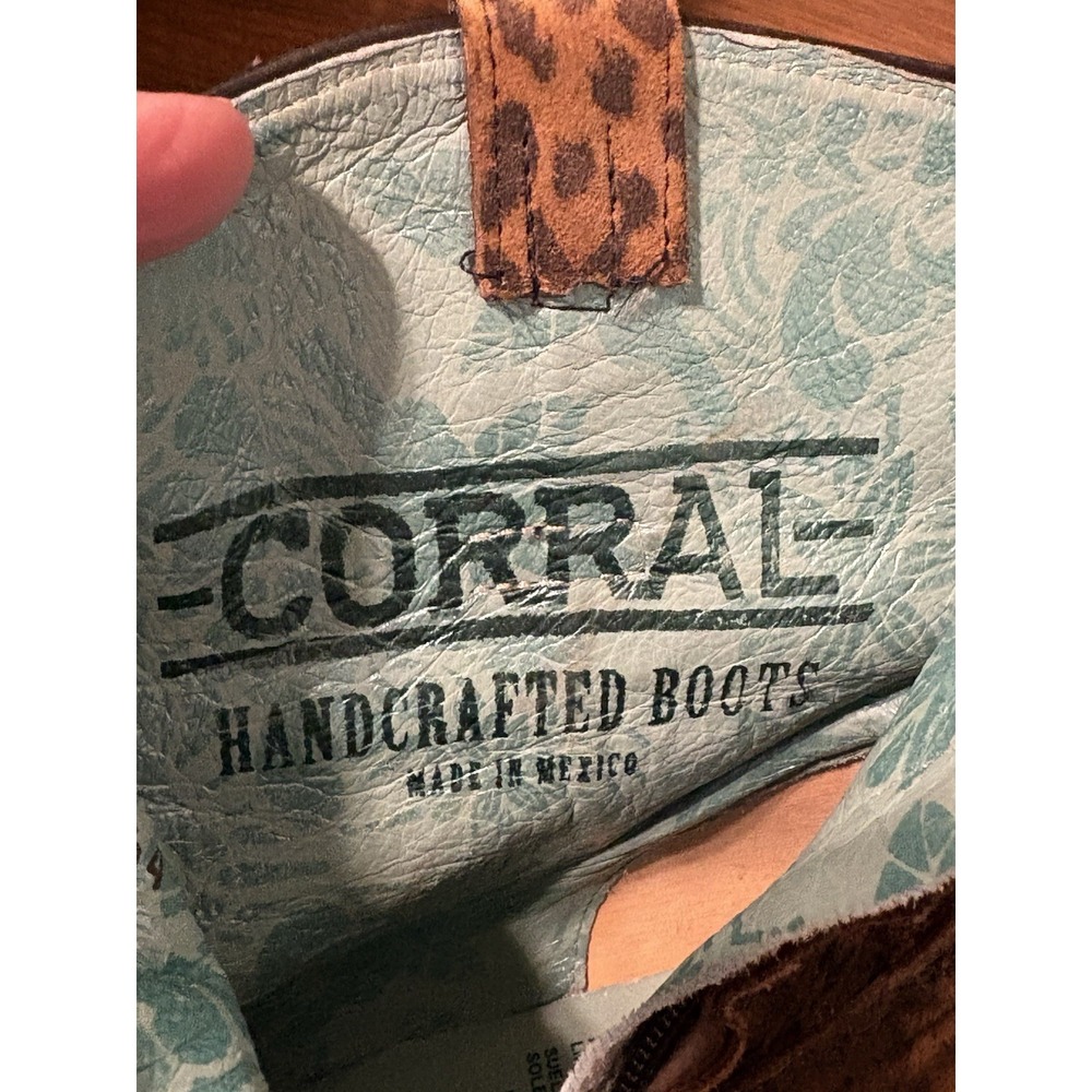 Corral Women's Handcrafted Leopard Print Western Boots Size 7 - Picture 2 of 13